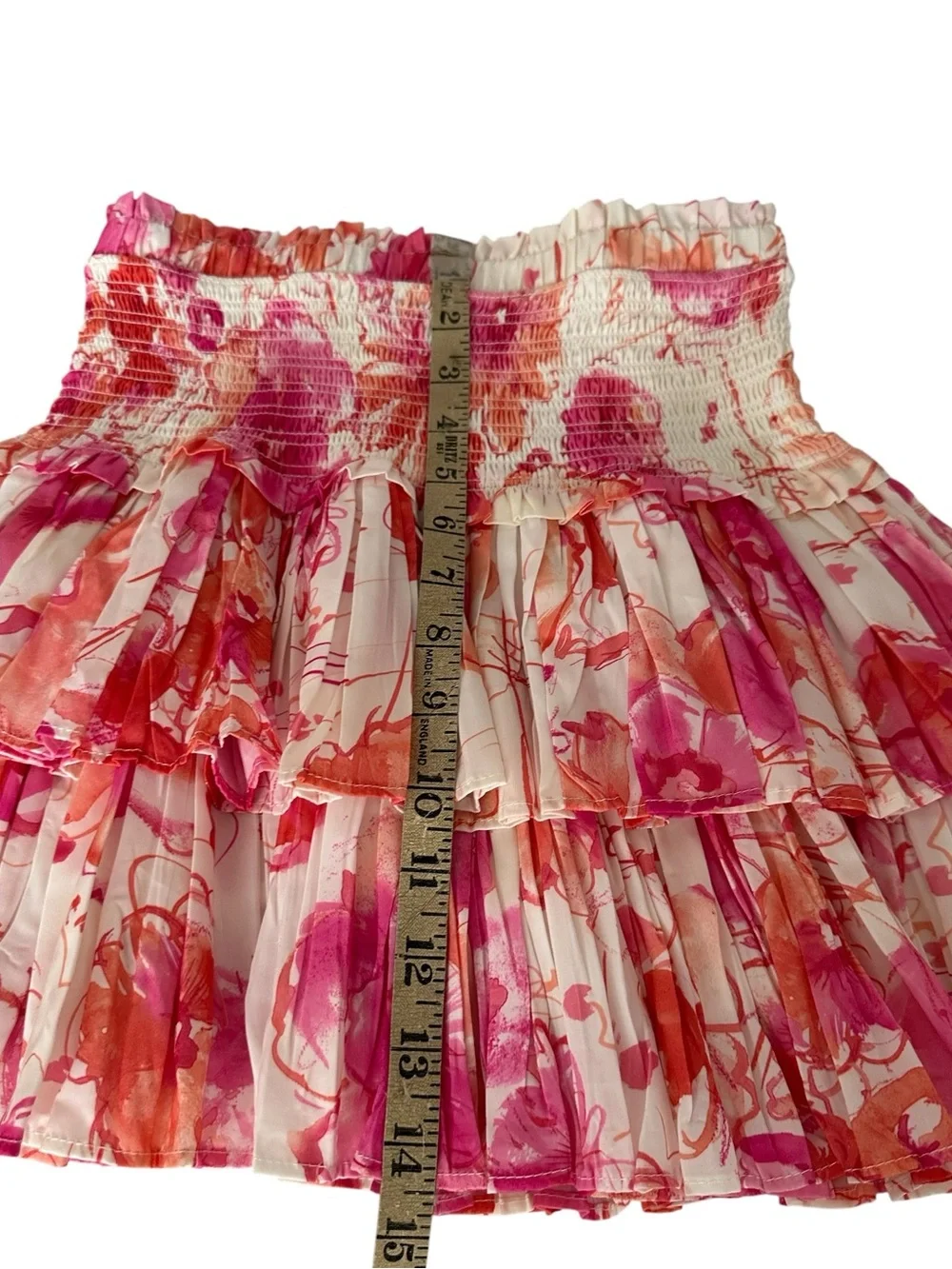 Reset By Jane Floral Halter Two Piece Set Smocked Ruffle Mini Skirt S
